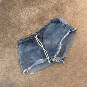 denim faded shorts !